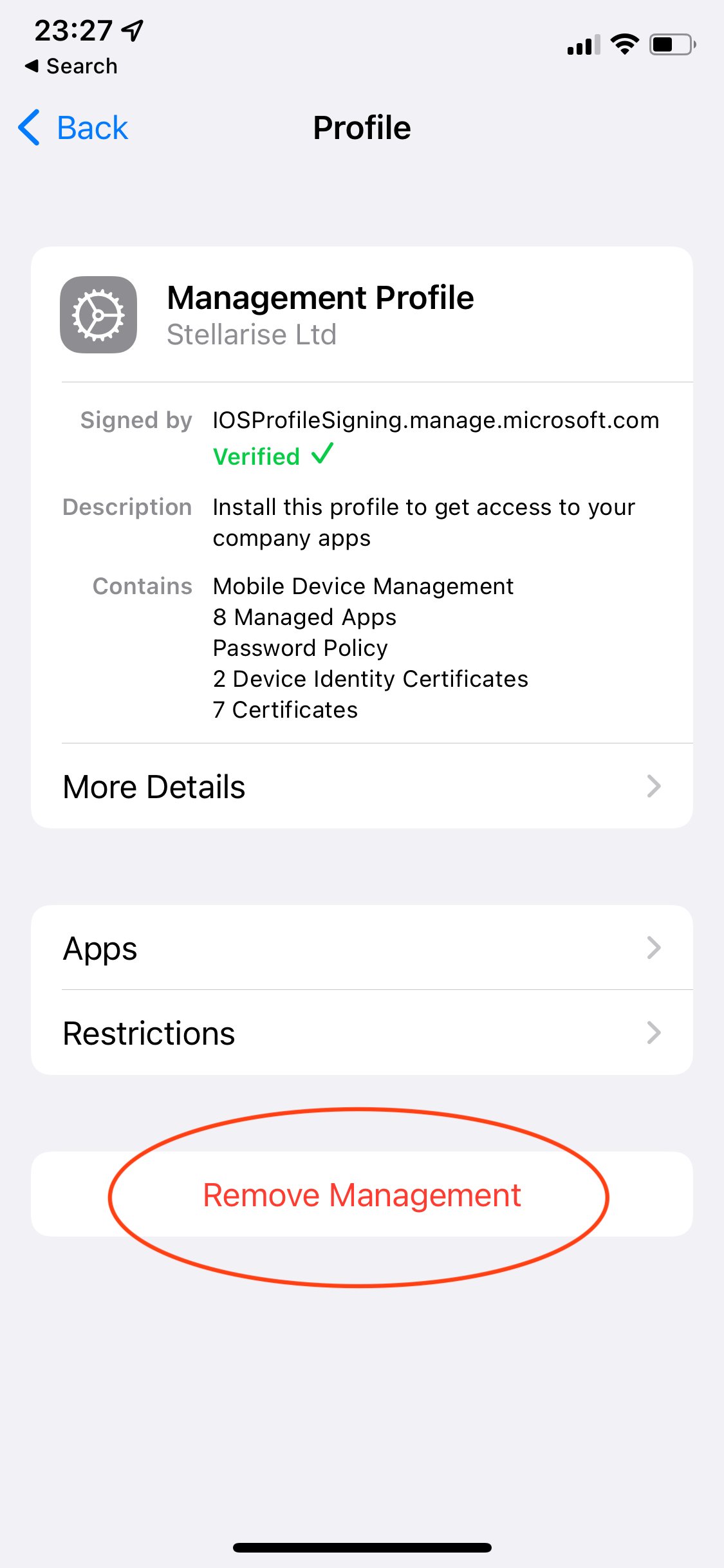 how-do-i-remove-a-management-profile-from-my-iphone